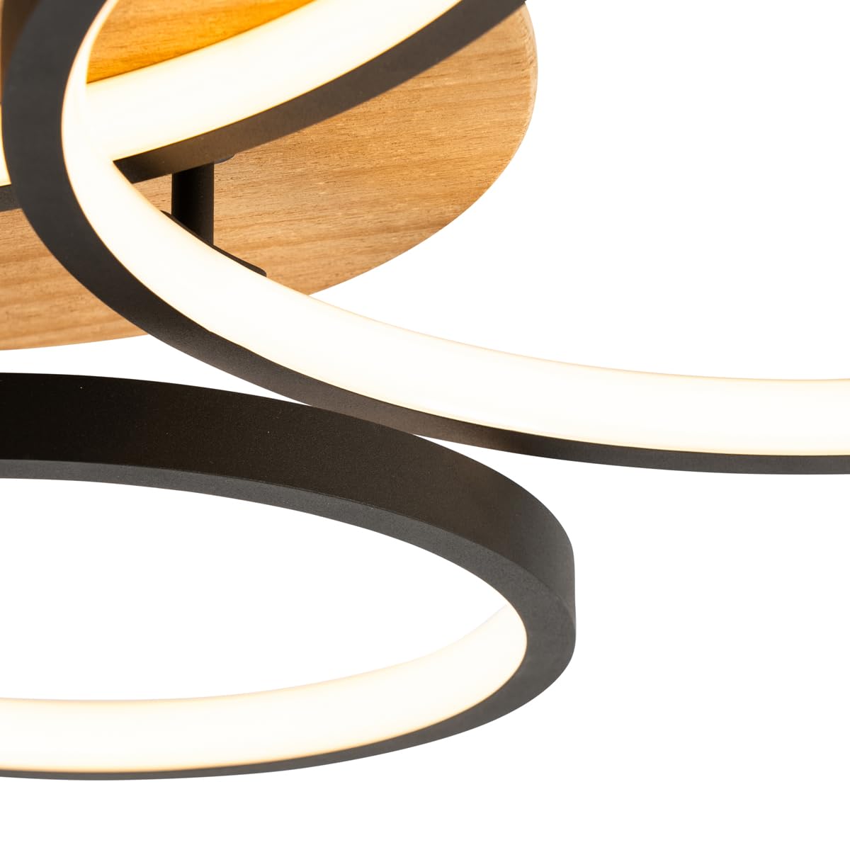 Qazqa led lámpara moderna de techo negro 72 cm Alec