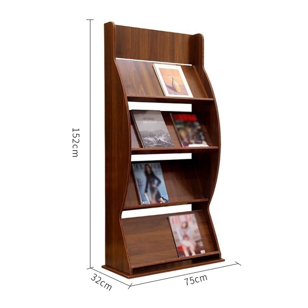 Semplice Porta riviste da Terra, espositore informativo in Legno, Contenitore for pubblicità, Porta giornali da Terra Ufficio(Bianco)