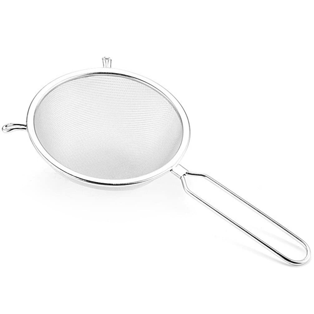 Passoire à mailles fines en acier inoxydable – Tamis de cuisine de 20,3 cm pour nouilles, riz et pâtisserie – Tamis en fil d'argent pour quinoa, farine et jus – Taille du panier 45 x 25 x 5 cm
