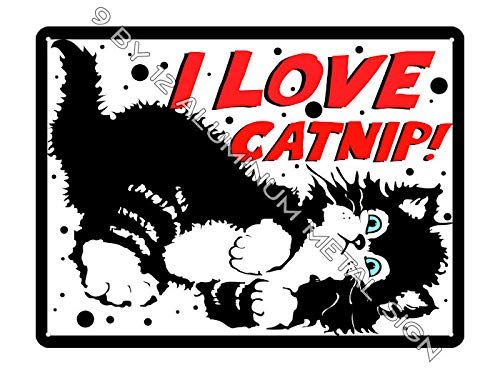 RETRO SIGNS BY J E MATRIX CAT Kitty Catnip Metal Sign cat Lover Kids Room Funny Gift Decor Wall Art 913