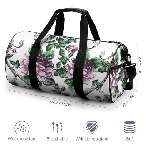 Sac week-end fleur d'aquarelle résistant pour camping et rando