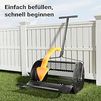 Wiltec Kompoststreuer 75 l mit 60 cm Arbeitsbreite, Düngerstreuer für Kompost, Mist u. Kalk, Gartenstreuer auch für Aussaat, Torfmoosstreuer mit Griff – Ansicht 7