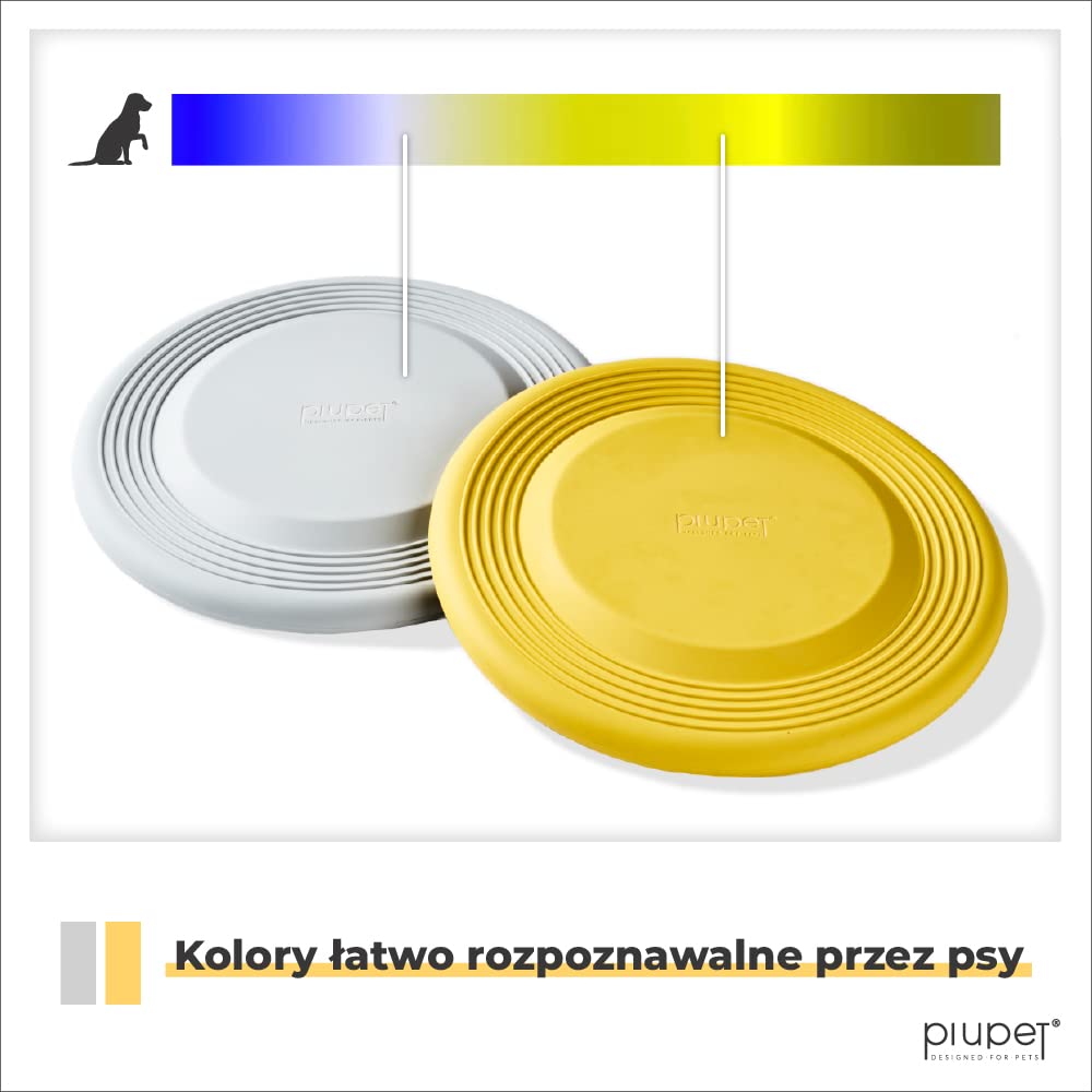 PiuPet® Frisbee dla psów, średnica 22 cm, zestaw 2 sztuk, zabawka dla psa, do uczenia psów sztuczek, niezniszczalne