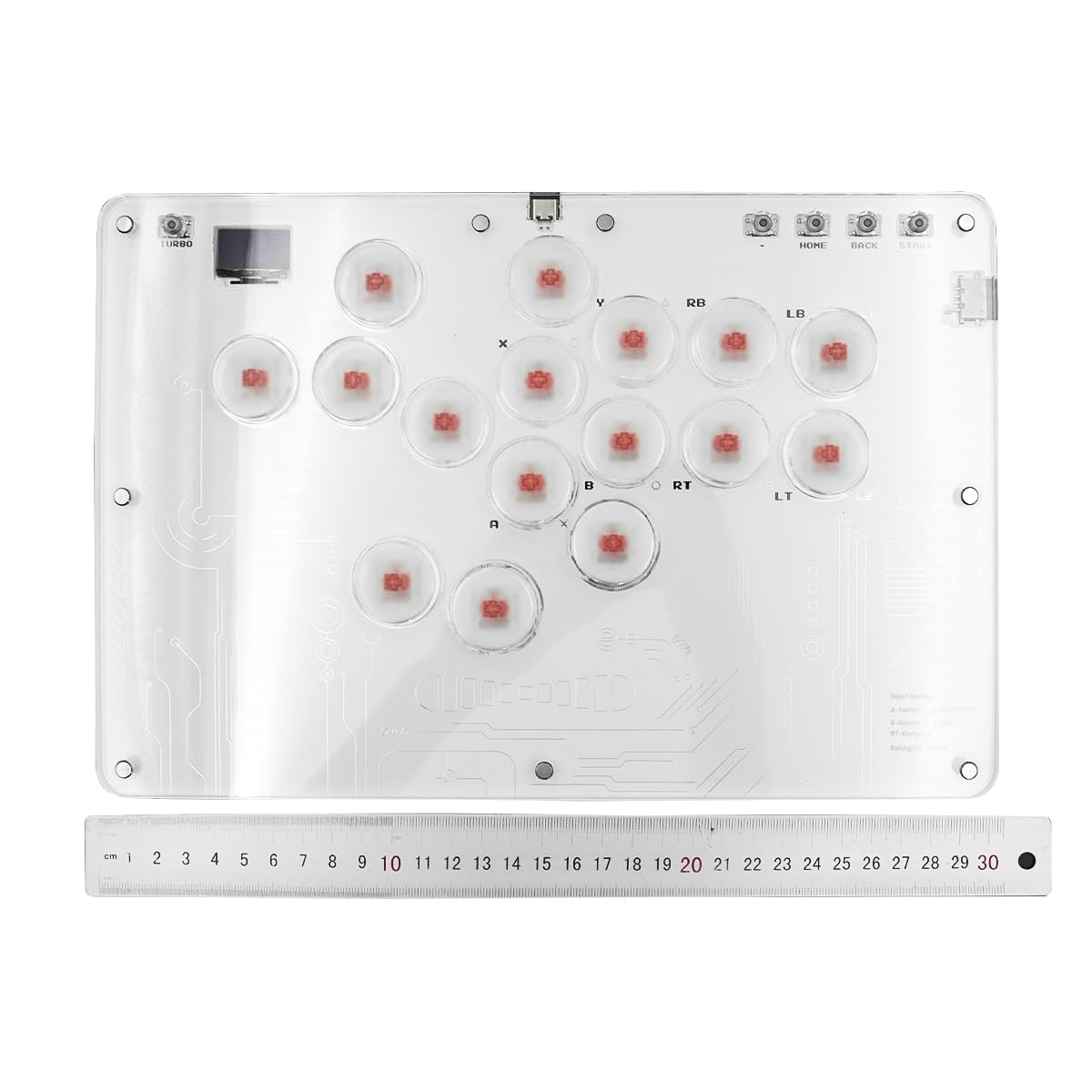 Sarini Tastiera da Combattimento,Console di Gioco Arcade a 16 Pulsanti,Controller di Gioco Joy-Stick Stickless Arcade con RGB Personalizzato per PC/P-S4/PS3/Switch