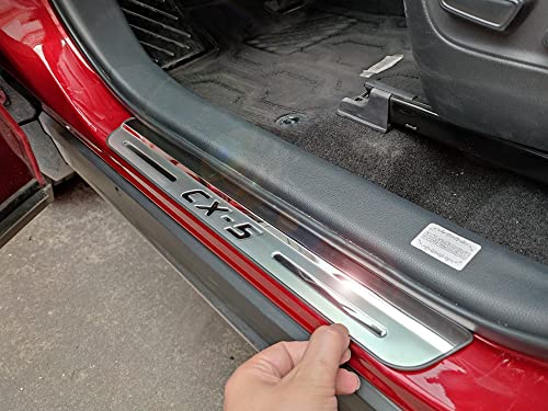 GZBFTDH Protector Umbral Coche, para Mazda cx-5 CX5 2017-2022 Car Accesorios, Auto Parts Acero PláStico ABS Inoxidable Decoración para Estribos Protectoras Cover