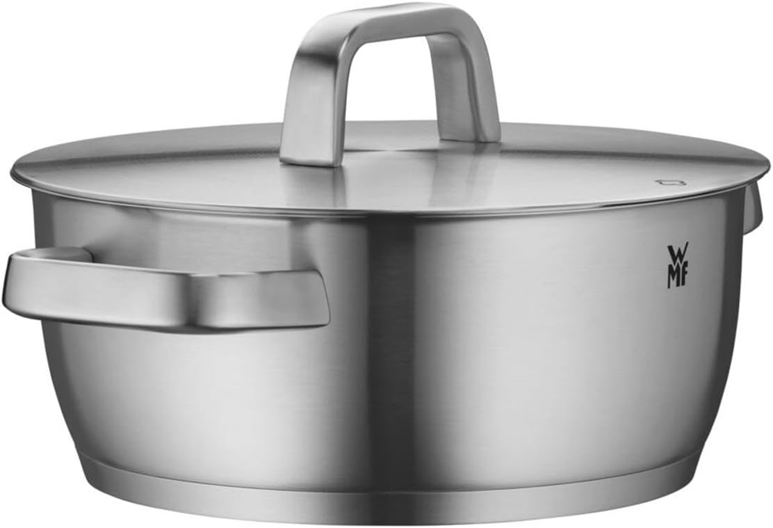 WMF Iconic Roasting Dish 28 cm, High-Quality Stainless Steel Lid, Robust Cromargan®: Rustproof 18/10 Stainless Steel, Heat-Reducing Handles, Integrated Inner Scale, Wide Pouring Rim