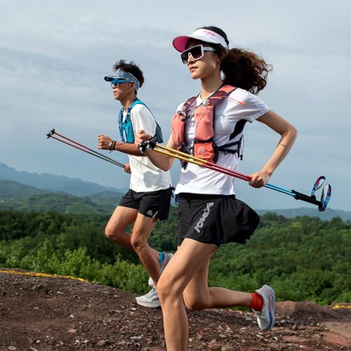 AONIJIE Bastões de corrida para trilha, 2 peças, bastões de trekking ao ar livre, varas dobráveis de