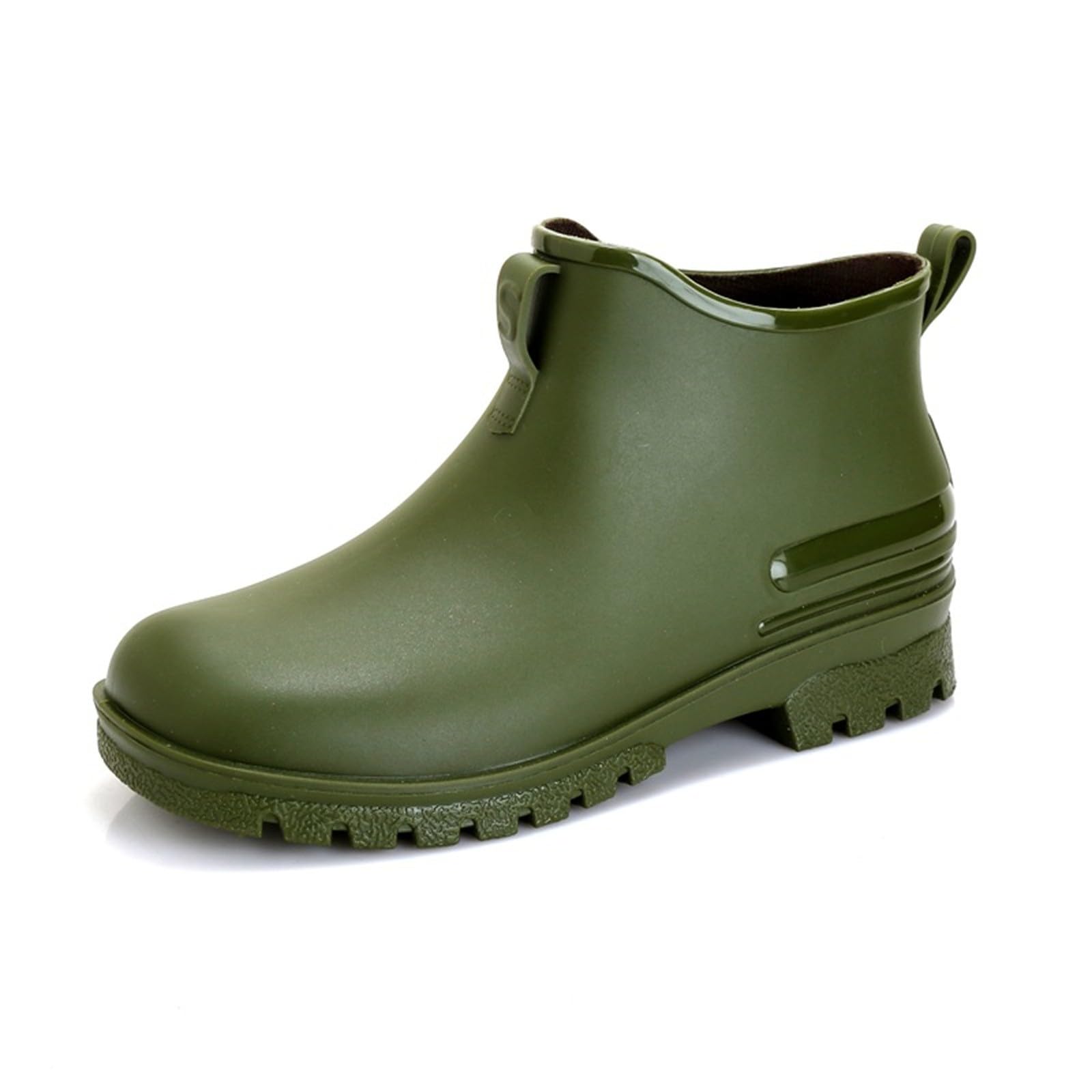 Regenstiefel Damen,Einfache Einfarbige Stiefeletten,Wasserdicht Rutschfeste Gummihalbstiefel,Fashion Freizeit Schlupfschuhe,Outdoor Arbeitsstiefel,Abriebfest Angelstiefel,Gartenschuhe