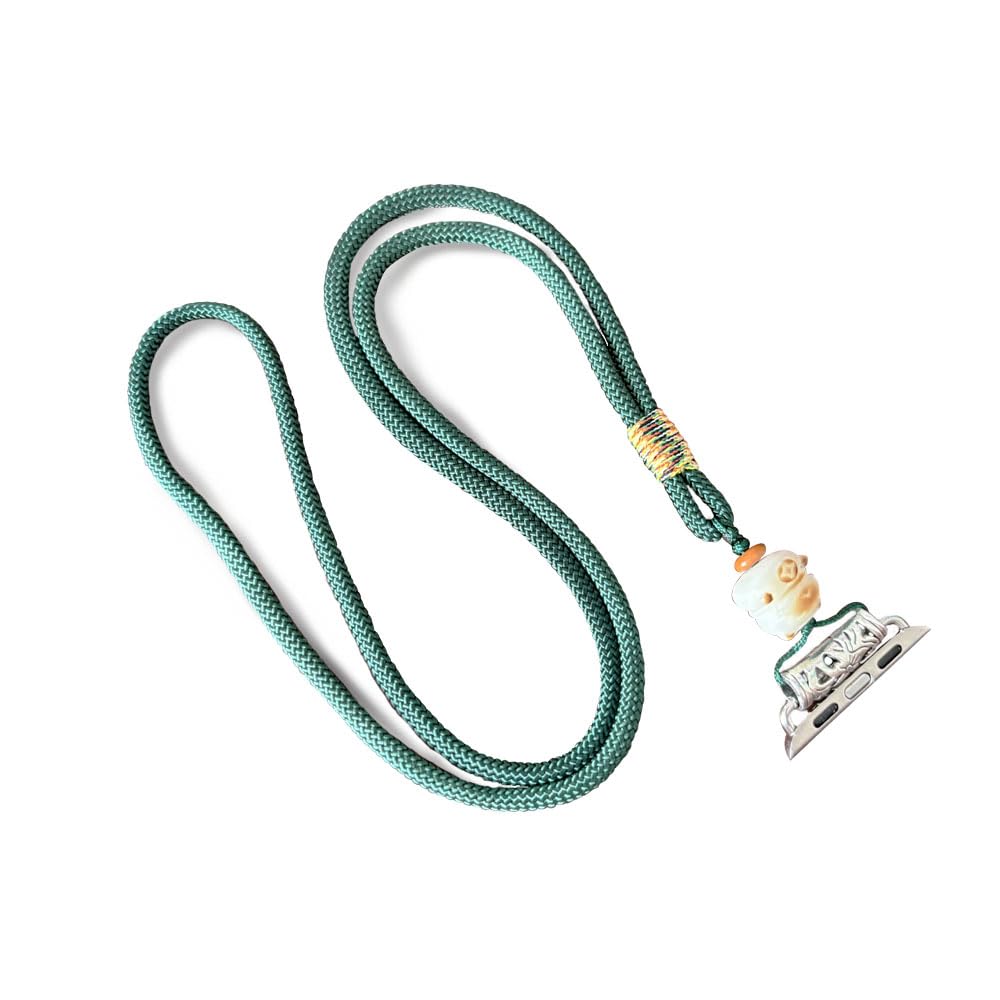 HMLXSH Necklace Adapter Pendant Compatible with Apple Watch, Infinity & Double Loop Connector Comes with Double-wound wristbands, Handmade Lanyard for iWatch Series 9/8/7/6/5/4/SE (42 44 45MM)