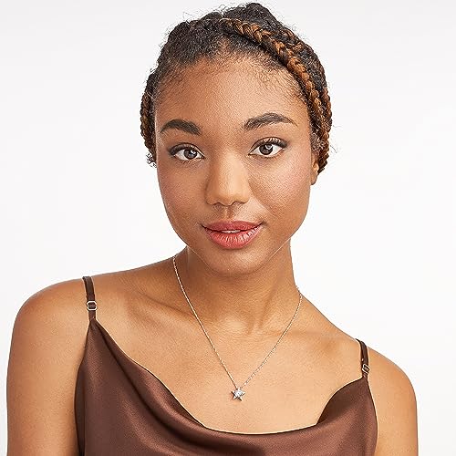 MORGAN & PAIGE .925 Sterling Silver Rhodium or 18K Gold Plated Cubic Zirconia Pave Star Stud Earrings for Women or CZ Star Pendant Necklace - Dainty Hypoallergenic Silver Necklace for Women Jewelry4