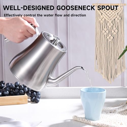 Gurudar 68Oz/2000Ml Stainless Steel Teapot With Removable Infuser, Stovetop & Dishwasher Safe Tea Maker Water Kettle For Loose Leaf & Tea Bags thumb #1