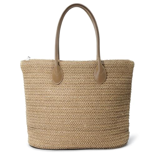 Bolso shopper de paja sintética ligero para mujer