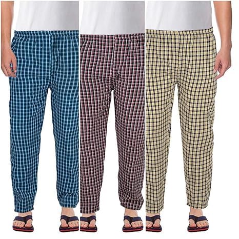 belvine Men's Cotton Checkered Pajama Lower Pant (Color-Multicolor) Pack of 3-picture-52