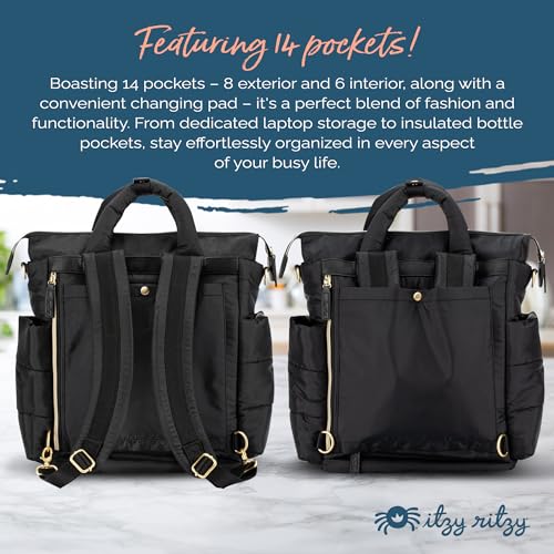 image for Itzy Ritzy Dream Convertible Diaper Bag Tote Backpack - Baby Diaper Ba