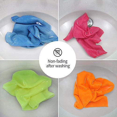 24 Pack Reusable Microfiber Cleaning Cloth for Kitchen Car Cleaning Soft Cleaning Rags Kitchen Wipes Without Chemicals