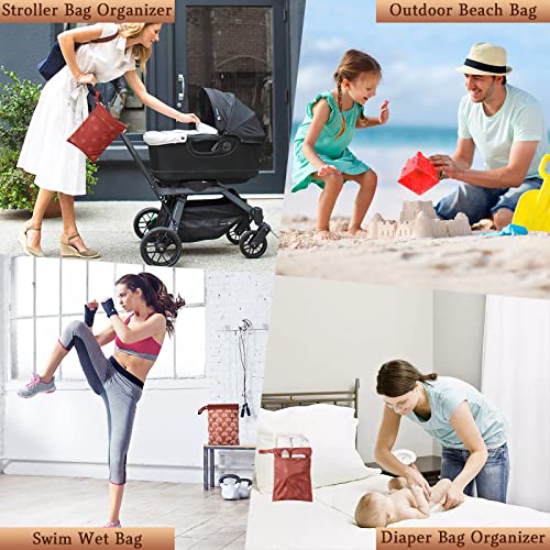 Gogoso 2Pcs Wet Bag With Zippered Pockets Washable Reusable Roomy For Travel,Beach,Pool,Daycare,Stroller,Diapers,Dirty Gym Clothes, Wet Swimsuits #TOP4