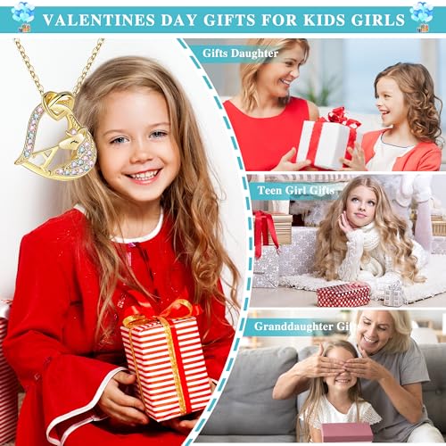 Unicorn Gifts for Girls Necklace Decorations - Birthday Personalized Gifts Unicorn Necklace for Girls Heart Pendant Kiss Initial CZ Necklace Classic Unicorns Jewelry Gifts for Girls Fashion3