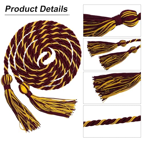 Image of GraduationMall Graduation Honor Cord 68 inch MaroonGold