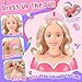 KUBUSFLY 44Pcs Hair Styling Doll Head Toys for Girls, Kids Makeup Hair Salon Pretend Play Styling Kit with Hairdryer, Straightener, Beauty Hair Toy Christmas Birthday Gift for Toddler Girls 3 4 5 6+