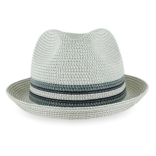 Image of Belfry Men /Women Summer Straw Pork Pie Trilby Fedora Hat in Blue, Tan, Black