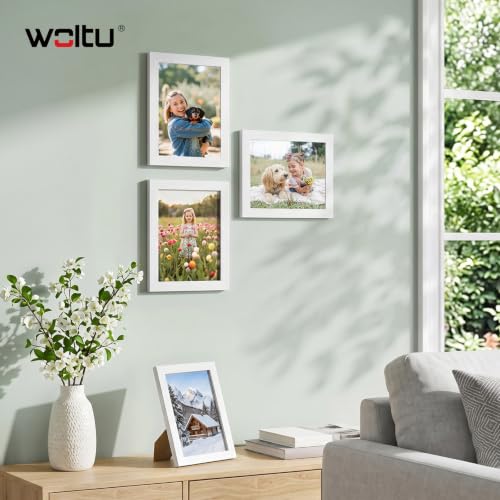 WOLTU Bilderrahmen 20x30, 5er set, MDF-Holz Fotorahmen mit Passepartout – Ansicht 2