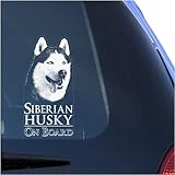 Siberian Husky Clear Decal Sticker for Window, Sibe Huskies Dog Sign Art Print