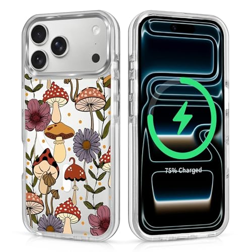 Coque iPhone 17 Pro Max MagSafe DAIZAG à motif champignons et protection militaire