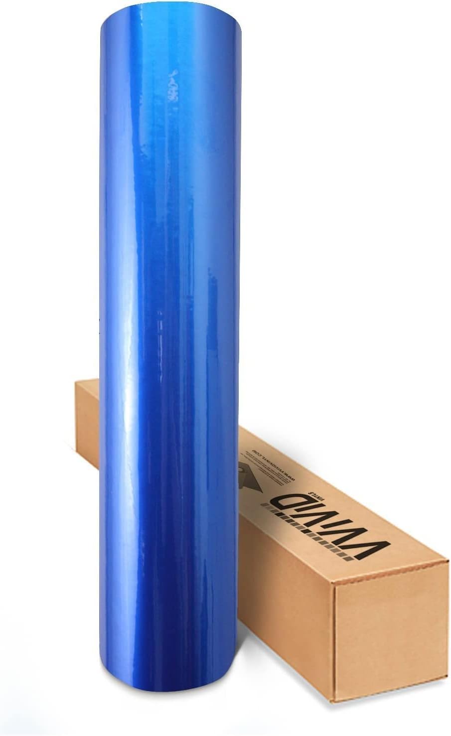 VViViD Gloss Liquid Metal Dark Blue Vinyl Car Wrap (17.75" x 5ft) + Blaze Turbo Heat Gun + Magnetic Squeegees (3 Pack) - M0