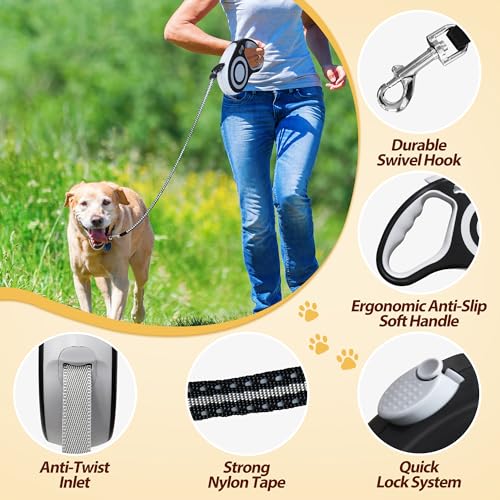 Retractable Dog Leash 16FT, Dog Walking Leash for for Medium Dogs up to 77 lbs,Tangle Free Dog Leash Retractable Dog Leash 16FT, Dog Walking Leash for for Medium Dogs up to 77 lbs,Tangle Free Dog Leash