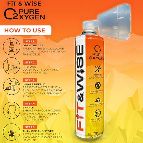 Image of Portable Oxygen Can 12L | Pure Oxygen | Essential for Trekking, Hiking, Climbing & Pilgrimage Travel | Provides Respiratory Comfort for Seniors & Fast Recovery | 200+ Puffs