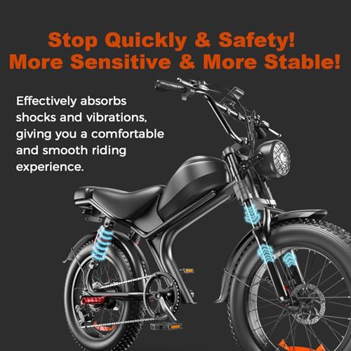 Ronson E Bike for Adults, 1000W Electric Bike,50KM 48V/20Ah Removable Battery Electric Bicycle, 12-Speed Electric Dirt Bike,20"*4.0 Fat Tire Ebike,Bike Electric Passed The UL&GCC Certification. - Image 7