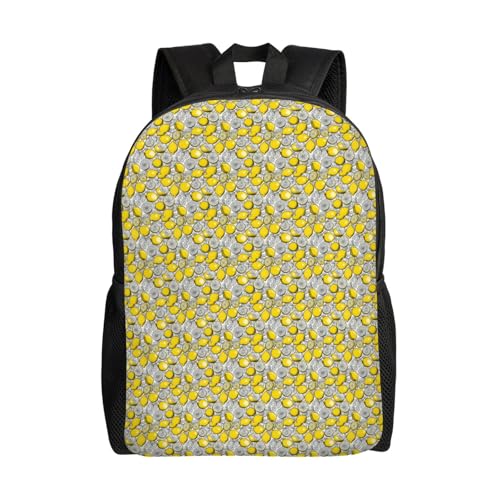 AYYQWE Mochila unisex impermeable de gran capacidad con estampado de fruta de limón para senderismo, acampada, viajes al aire libre