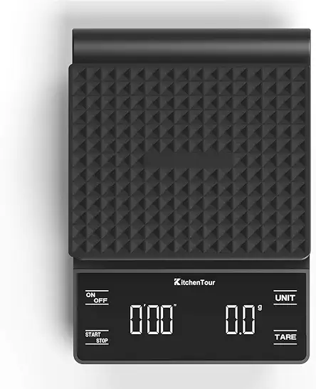 KitchenTour Coffee Scale with Timer 3kg/0.1g High Precision...