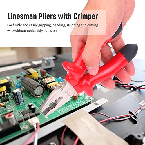 Alicate de linha Lasamot de 15,2 cm com isolamento, cortador de arame CR-V, cromo, vanádio, aço crom