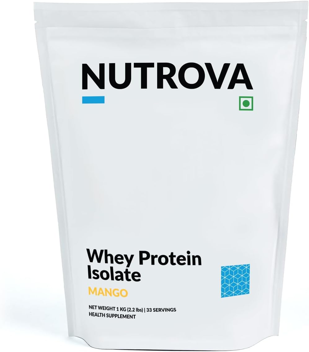 - Whey Protein Isolate Mango 1Kg (Pack of 1) with 24g Protein Every 30g Scoop | Easy to Digest Health Supplement for Men & Women with no Added Sugars | 5.5g BCAAs, Sweetened with Stevia.