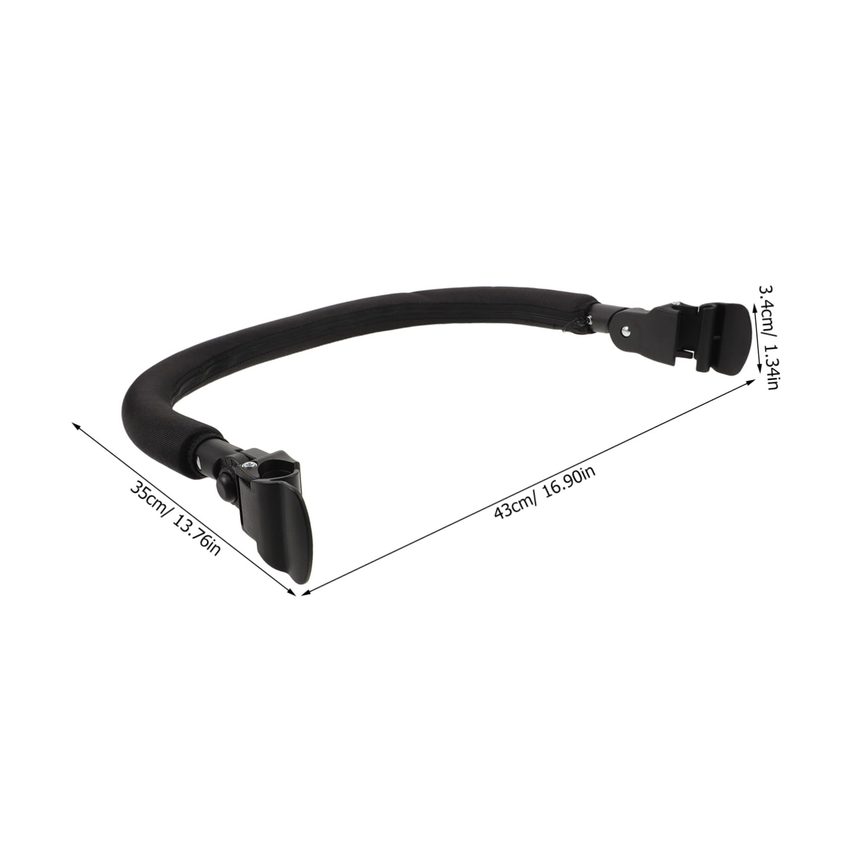 Barre de Protection pour Poussette Bébé Angle Réglable et Matériau en Tissu Oxford Noir, Antidérapante, Balades en Extérieur