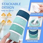 16 Pack Travel Bottles for Toiletries, TSA Approved Travel Size Toiletries Containers Set, BPA-Free Silicone Leak Proof Refillable Bottles Stackable Creams Jars Accessories Kit W/Clear Bag Mint Green - Image 5