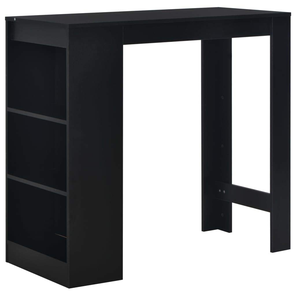 vidaXL Tavolo da Bar con 3 Ripiani da Colazione Moderno Elegante Robusto Bancone Tavolino Alto da Cucina 110x50x103 cm Nero in Truciolato