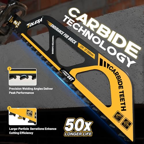 TOLESA 12-Inch Carbide Masonry Blade