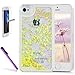 iPhone 6 Plus Quicksand Case, ISADENSER Liquid Quicksand Bling Adorable flowing Floating Moving Shine Glitter Transparent Crystal Hard PC Case For iPhone 6s Plus/iPhone 6 Plus-Love(Yellow)
