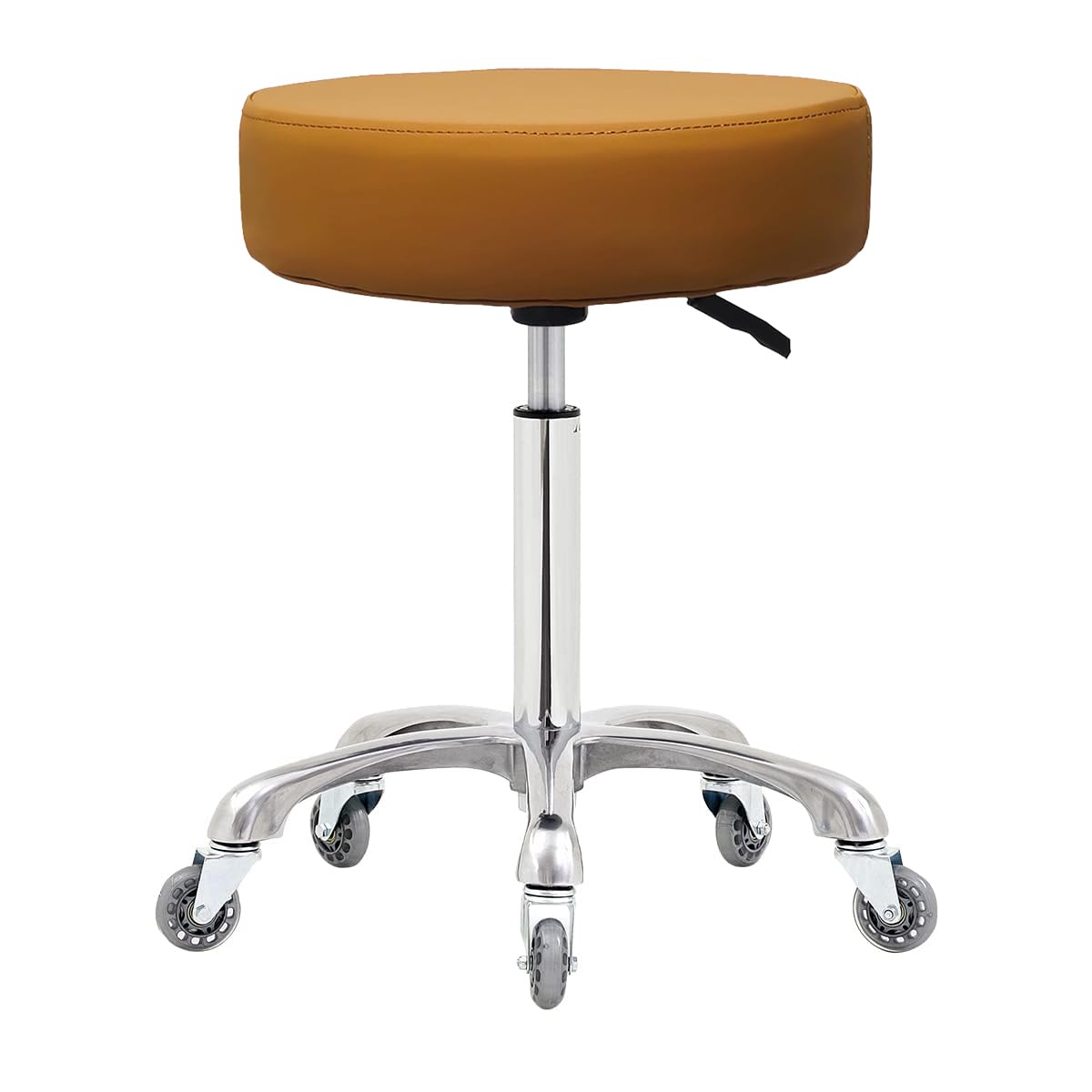 Ainilaily Taburete con ruedas, taburete resistente de 400 libras para taller, guitarra, laboratorio, tatuaje, banco de trabajo, médico, taburete giratorio ajustable (camello)