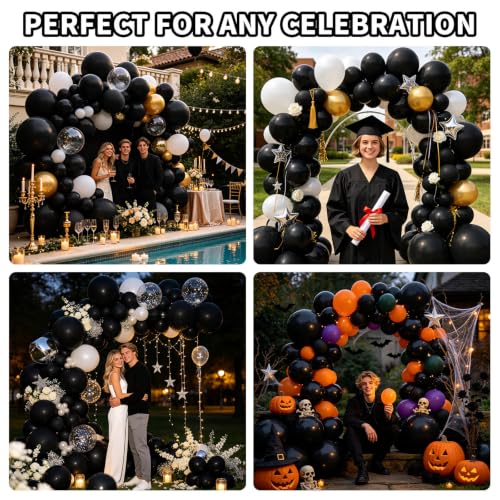 Black Balloon Arch Kit 111 Pcs, 18/12/5 Inch Black Latex Balloons Garland with Different Sizes, DIY Balloon Decorations for Birthday Party, Wedding, Baby Shower, Graduation, Anniversary & Halloween - image 6