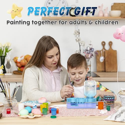 Image of Paint Brush Cleaner with Paint Tray, Upgraded 6-in-1 Painting Supplies with Drain and Brush Holder, Water Circulation Paint Brush Cleaner Tool for Acrylic, Watercolor, Water-Based Paints