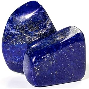 KALIFANO Tumbled Lapis Lazuli Bundle – AAA+ Jewelry Grade Reiki Crystal Used for Calming Anxiety – Piedras Caidas for Wicca/Healing – Information Card Included (Family Owned)