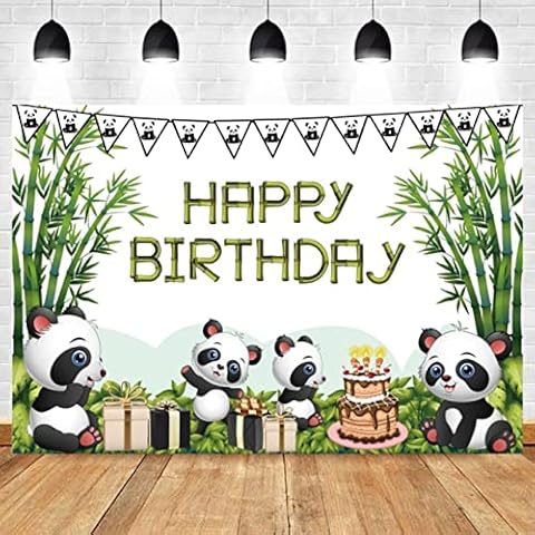 Baby Shower Birthday Photography Panda Bamboo Backdrop Photocall Photographic Party Decor Background Kid Photo Studio Photozone 8×6 feet vinyl backdrop Cover