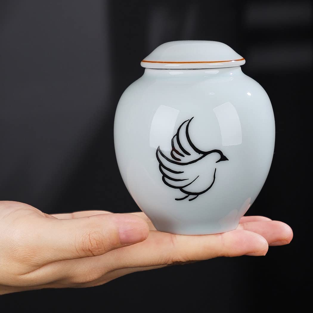 Mini Urna Funeraria In Ceramica - 110ml, Verde, Per Ceneri Umane O Animali - Foto 9