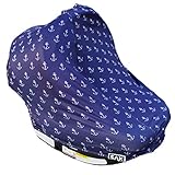 SAK Baby Car Seat Cover - Infinity Scarf - Nursing Cover - Breastfeeding Cover - Canopy - 4 in 1 - Anchors - Nautical - Versatile & Stretchy