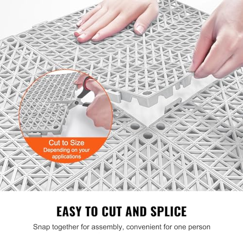 Image of Amazon Brand - Umi 12 Pc Interlocking Drainage Floor Mat Splicing Drainage Mats PVC Interlocking Drainage Floor Tiles Shed Basement Flooring Mats for Restroom Shower Bathroom Pool Wet Areas (30x30cm)