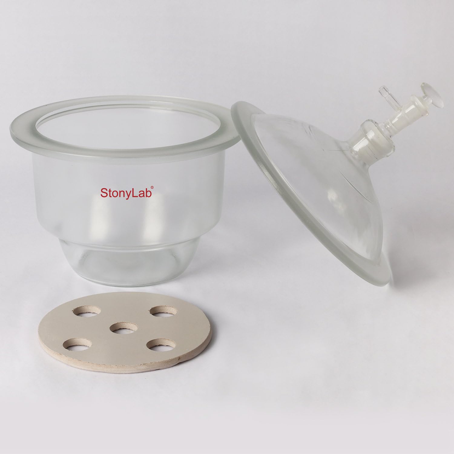 Amazon | stonylab ガラス真空デシケーター ガラス真空バルブと磁器