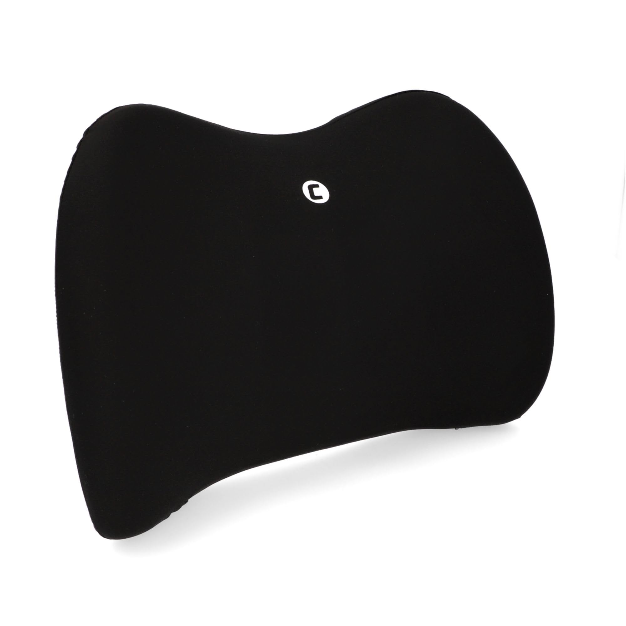 Cartrend Ergonomic Memory Foam Lumbar Cushion for Car, Office and Travel, Breathable, Removable Cover, Support for Healthy Posture, Pack of 1, Black